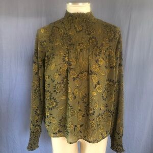 Abercrombie & Fitch Olive Floral Blouse